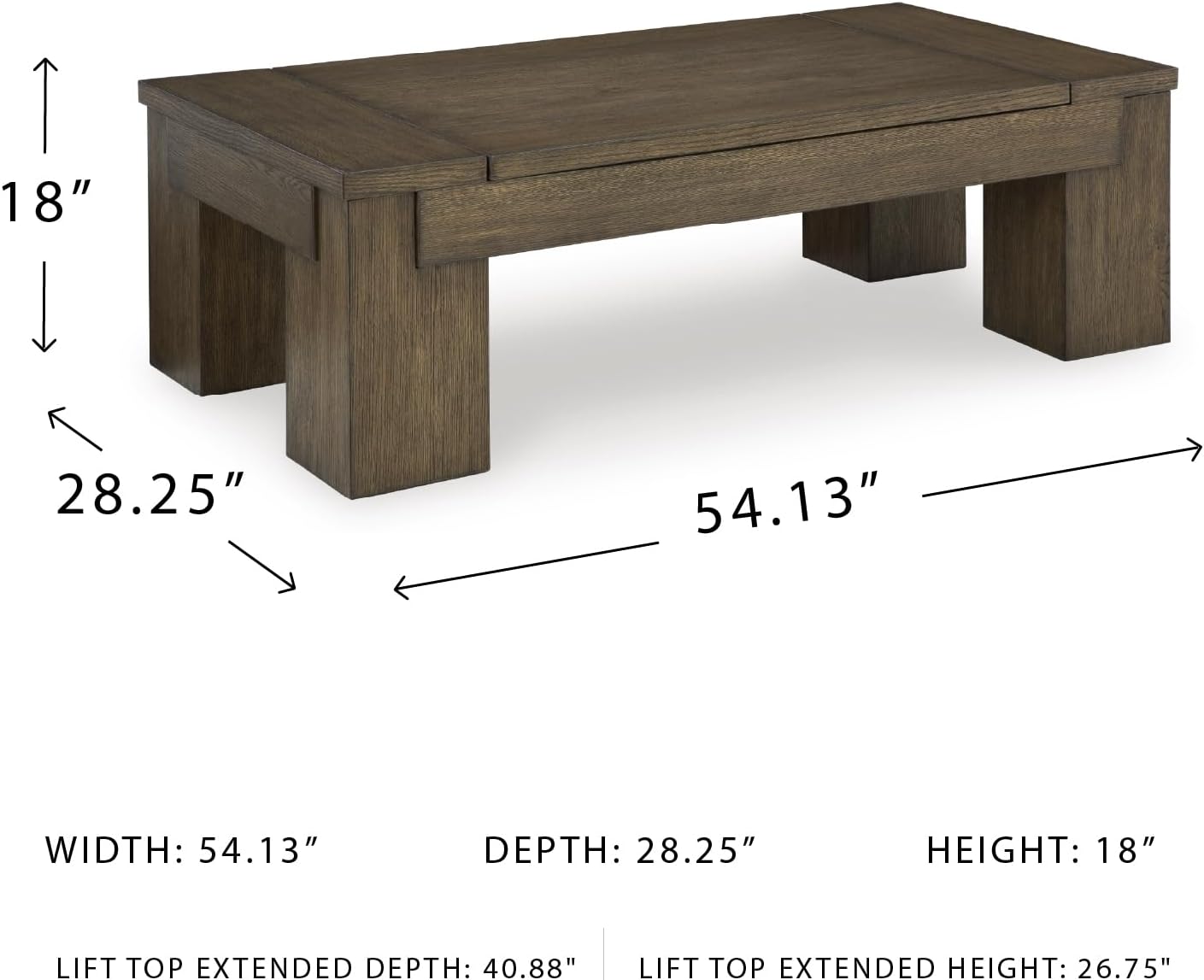 Signature Design by Ashley Rosswain Contemporary Lift-Top Coffee Table, Dark Brown