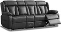 Loveseat Recliner Sofa,3 Seater RV Recliner Couch, Manual Reclining Loveseat with Console for Living Room, Home Theater Seating with AC/USB C/USB and Drawer (Black, 3 Seater + Console)