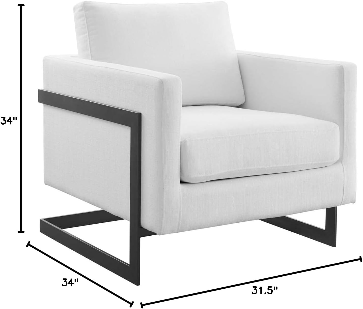 Posse Upholstered Fabric Accent Chair in Black White