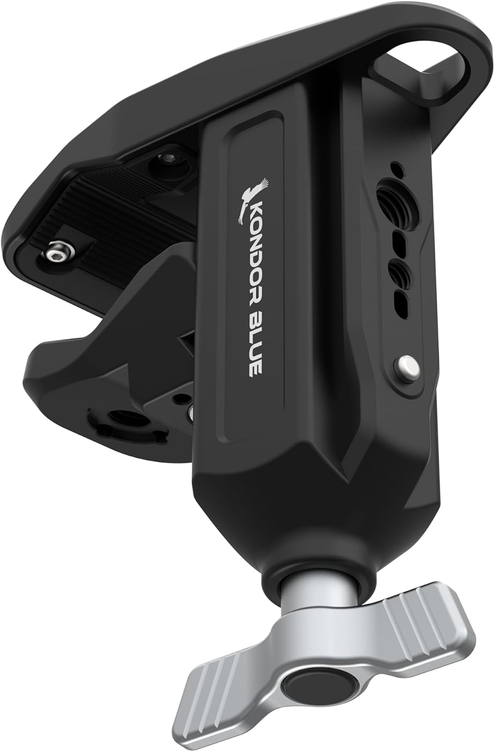 KONDOR BLUE x Brady Bessette | Bessette CineJaws Pro Camera Clamp | 0-2 Inch Clamping Range, NATO & ARRI Anti-Twist Mounts, Versatile Rigging Clamp, Safety Cable Loop | Black