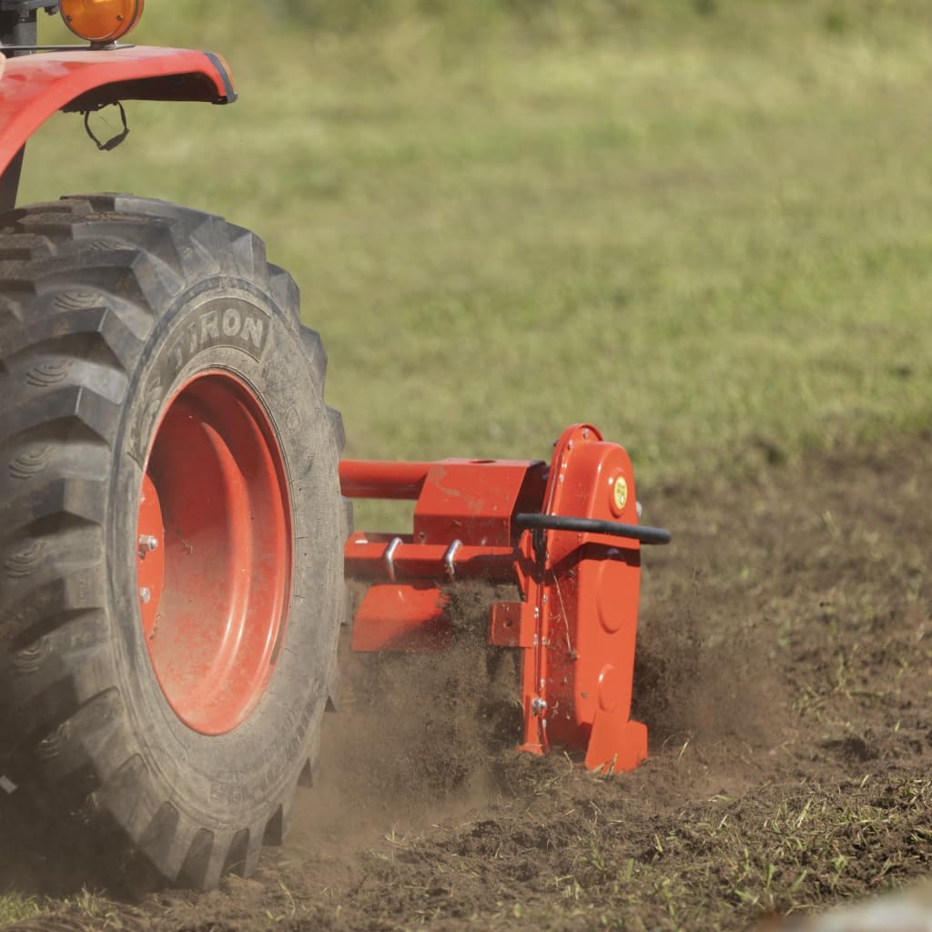 48-Inch Rotary Tiller with PTO | 540 RPM | Fits 20-35 HP Tractors | Heavy-Duty Gear-Driven PTO Tiller | Category 1 3-Point Hitch | 36 C-Shaped Tines for Food Plots & Landscaping