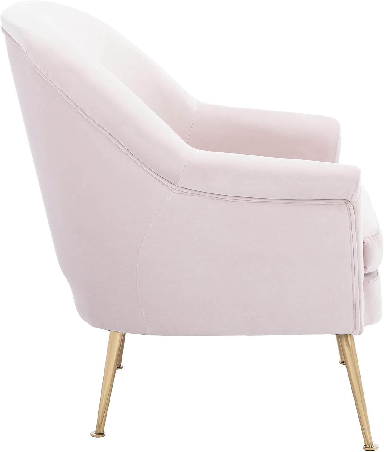 SAFAVIEH Home Collection Rodrik Light Pink Velvet/Gold Accent Chair