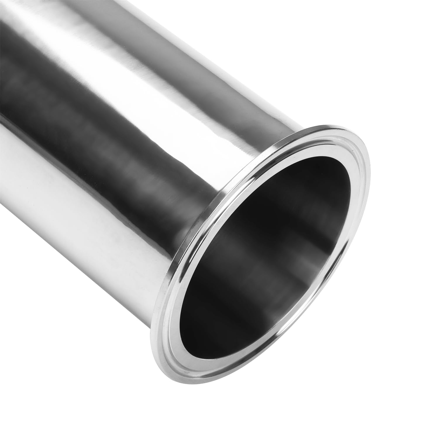 DERNORD Sanitary Spool Tube with Clamp Ends,Stainless Steel 304 Seamless Round Tubing with 3 Inch Tri Clamp 91MM Ferrule Flange (Tube Length: 48 Inch / 1219MM)