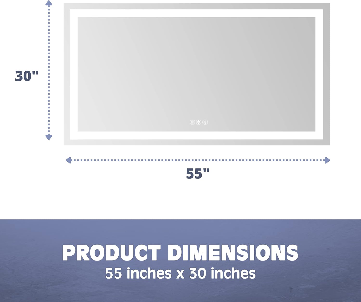 Prominence Home Luxury LED Bathroom/Wall Mirror with Front and Back Light, Anti-Fog, Shatter-Resistant and Adjustable Light Settings, 55 in x 30 in