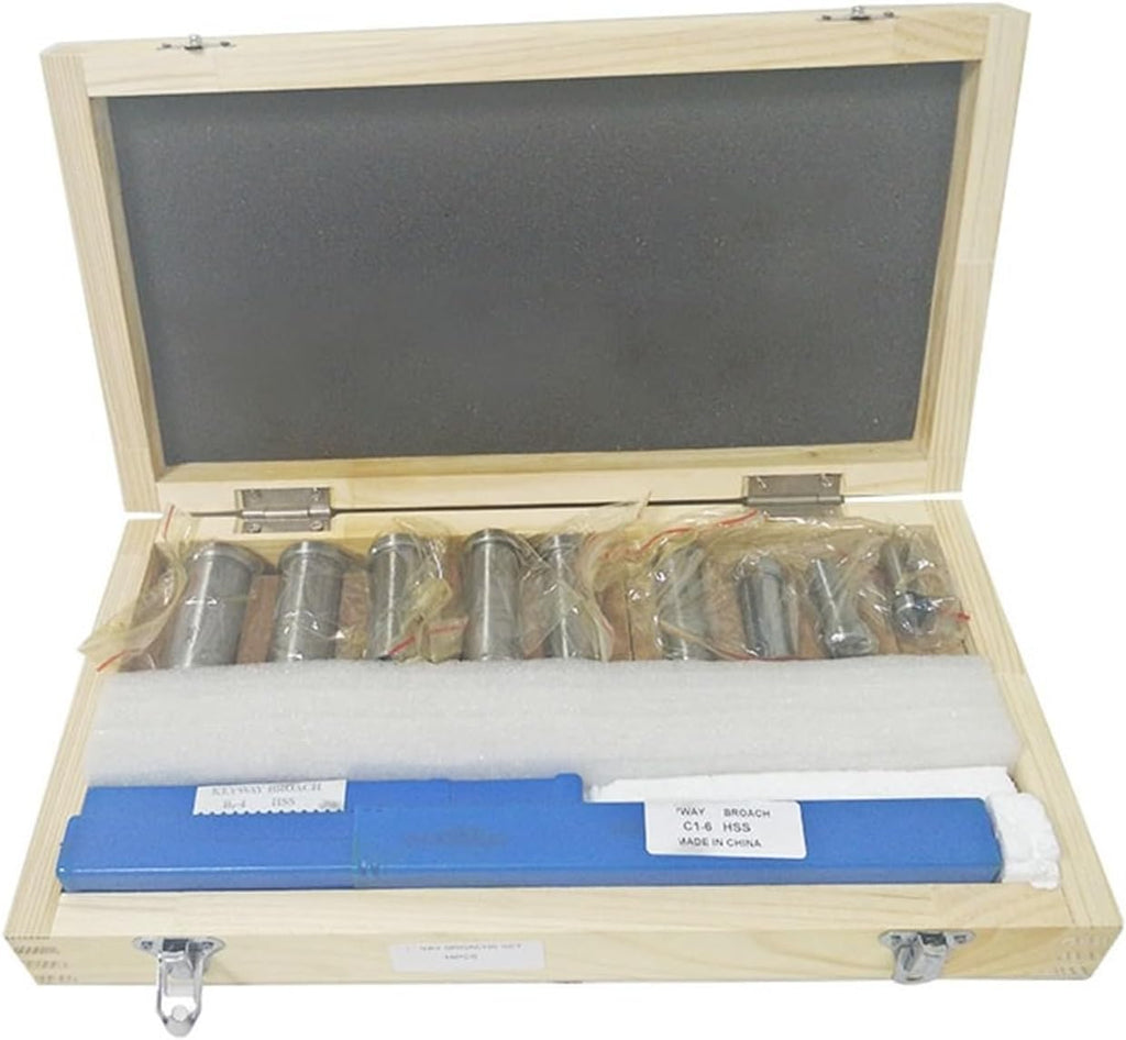 18pcs HSS Metric Keyway Broach Set 4mm 5mm 6mm 8mm Broaches 12-28 Cutting Broashing bushings Keyway Tool CNC Kit