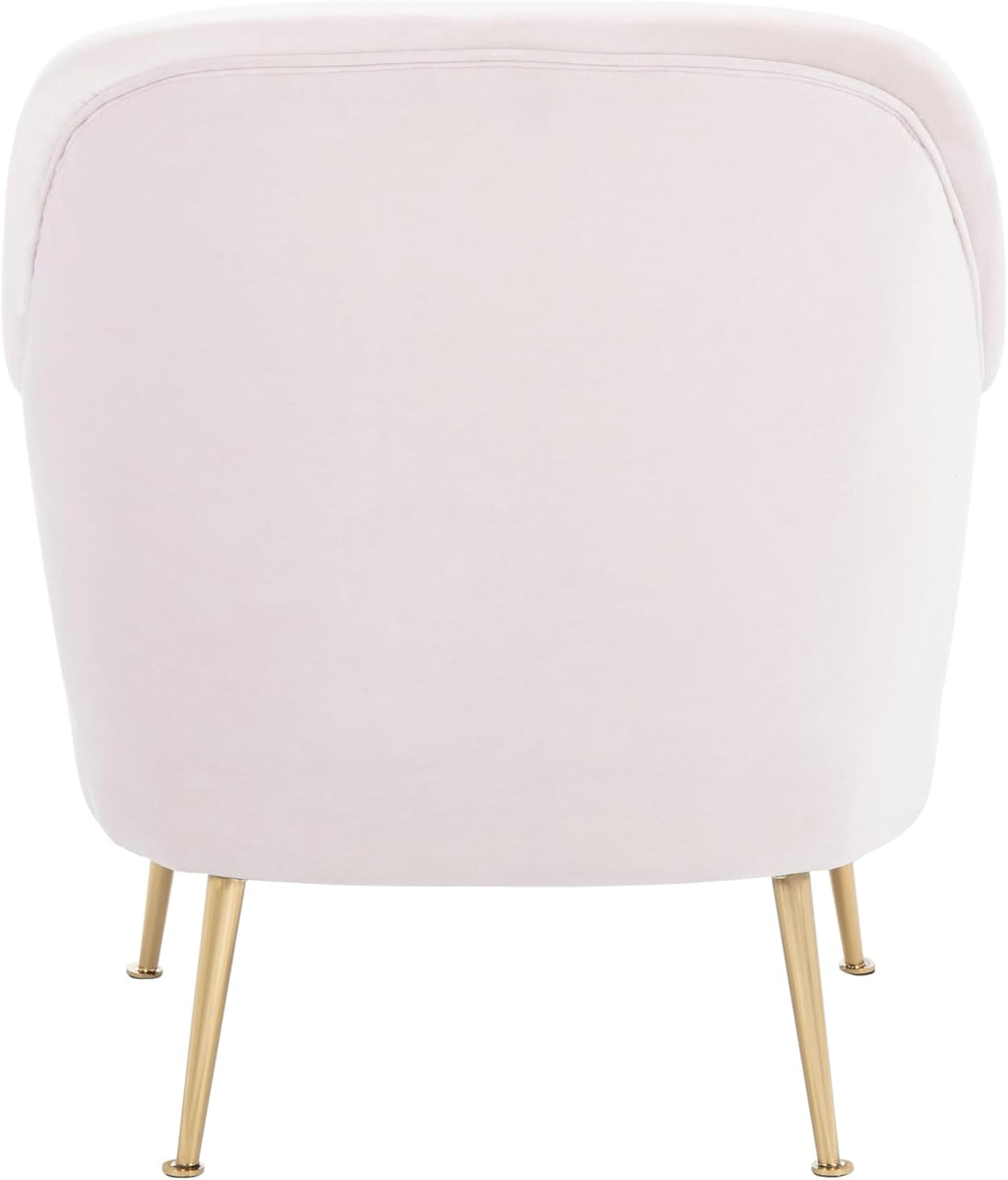 SAFAVIEH Home Collection Rodrik Light Pink Velvet/Gold Accent Chair