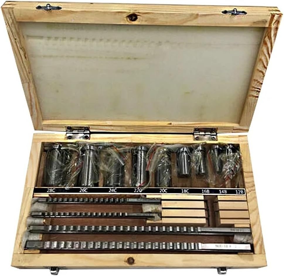 Keyway Broach Kit 18pc HSS Metric Keyway Broach Cuttering B C Push Type + 5pc Shim Cutting Tool Metalworking