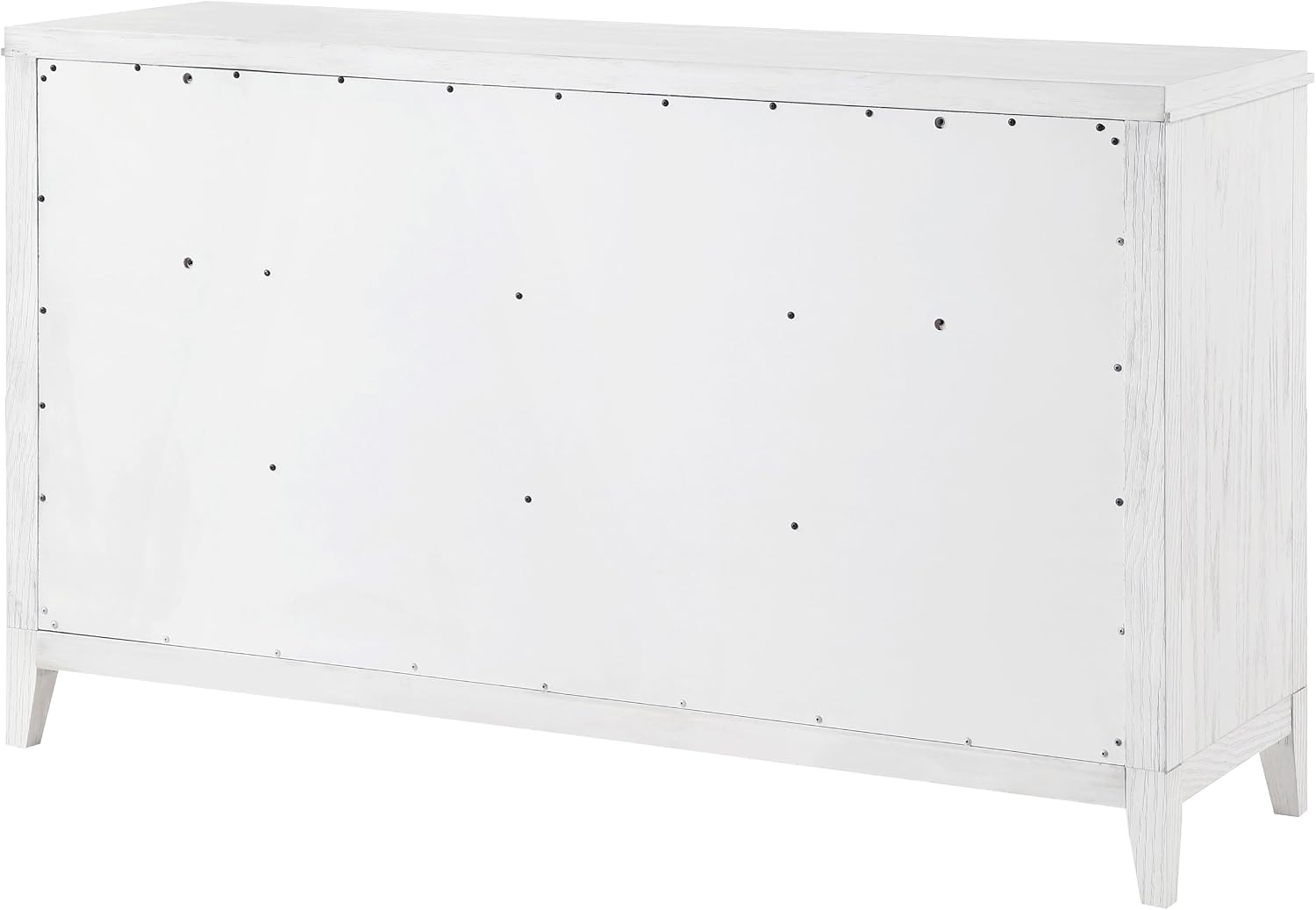 Coaster Home Furnishings - Marielle - Wood - 6-Drawer Bedroom Dresser with Antique Brass Bar Pulls, Rectangular Structure, Stepped Front Design - Bedroom - Distressed White - 224843