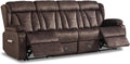 Loveseat Recliner Sofa,4 Seater Recliner Couch, Manual Reclining Loveseat with Console for Living Room, Home Theater Seating with AC/USB C/USB Ports Drawer Cup Holder(Velvet Brown, 4 Seater)