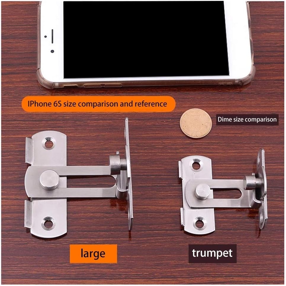 Latch Lock Flip Door Right Angle 90 Degree Sliding Safety Stainless Steel Home Hardware(L)