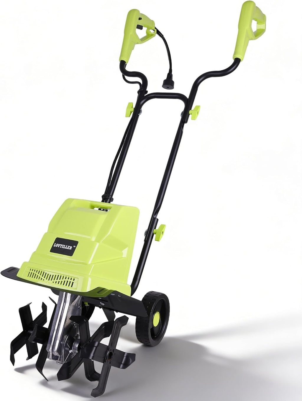 15AMP Electric Corded Garden Tiller Cultivator 12INCH Power Rototiller for Gardening with Adjustable Wheels
