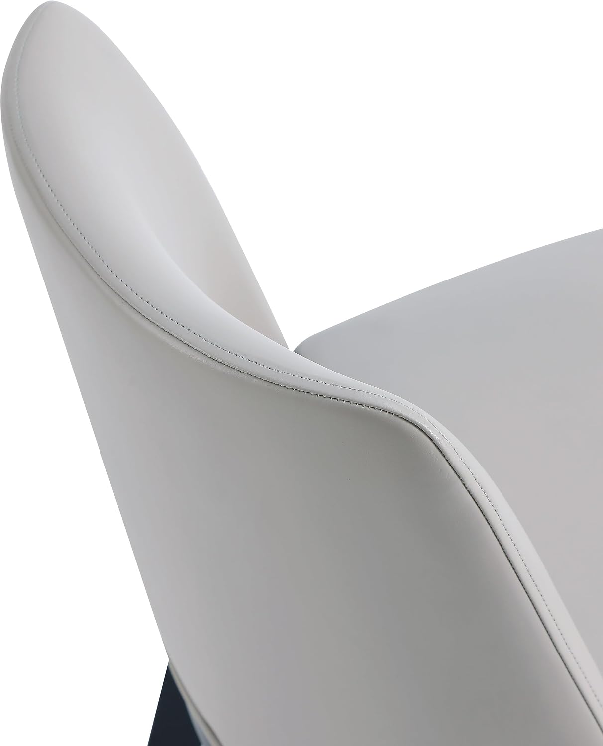 Manhattan Comfort Gansevoort Modern Faux Leather Dining Chair with Solid Beech Wood Frame, Upholstered Accent Furniture for Kitchen Table or Office, Set of 2, Light Grey
