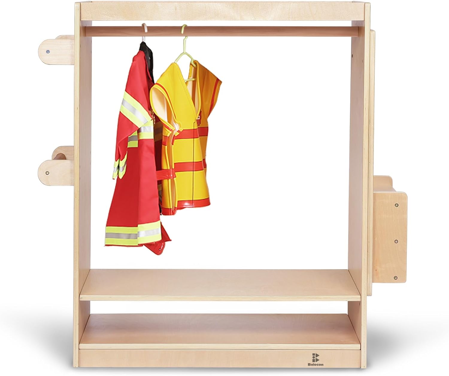 Kids Dress Up Center Girls/Boys Pretend Play Closet, Clothes Rack with Organizer Mirror Set, Cubbies for Costume,Toddler Montessori Furniture, Wardrobe for Daycare//Preschool (Standard)