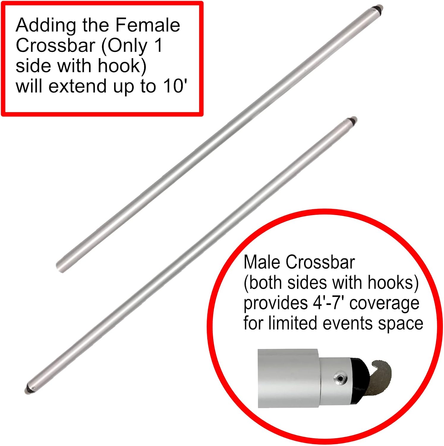 Pipe and Drape Backdrop Photobooth Wedding Party Convention Tradeshow Kit Framework ONLY (ADJ Upright Extension PKG (14'x16'))