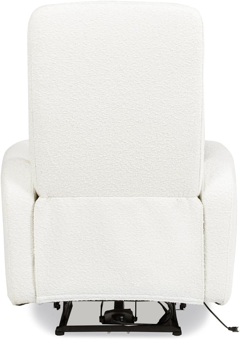 Jennifer Taylor Home Bloomy 35.5' Power Recliner High-Back Nursery Lounge Chair, Chiffon White Boucle