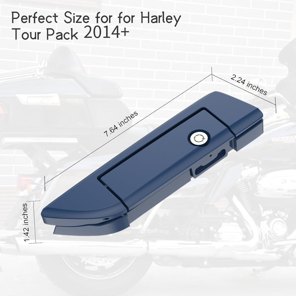 Tour Pack Latches Billiard Blue,Tour Pack Trunk Lid Latch with Keys Fit for Harley Touring/Road King/Road Glide/Street Glide/Electra Glide/Ultra-Classic 2014+