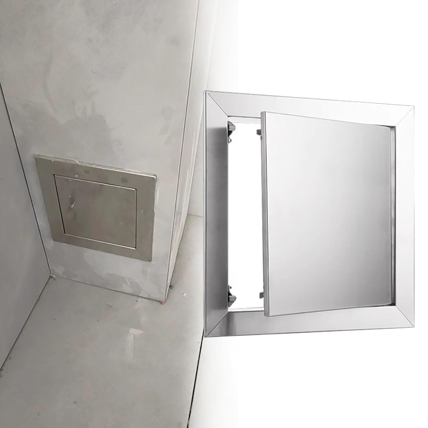 BBQ Access Door Stainless Steel, Touch Latch Single Access Cabinet Door, Plumbing Service Entrance Cover, Metal Inspection Loft Trap Hatch(400x700mm/16x28in)