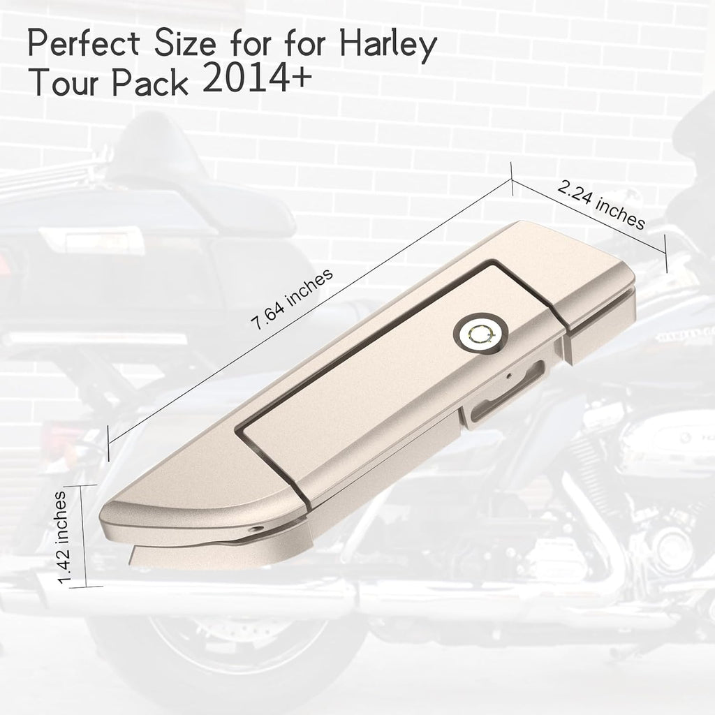 Tour Pack Latches Silver Fortune,Tour Pack Trunk Lid Latch with Keys Fit for Harley Touring/Road King/Road Glide/Street Glide/Electra Glide/Ultra-Classic 2014+