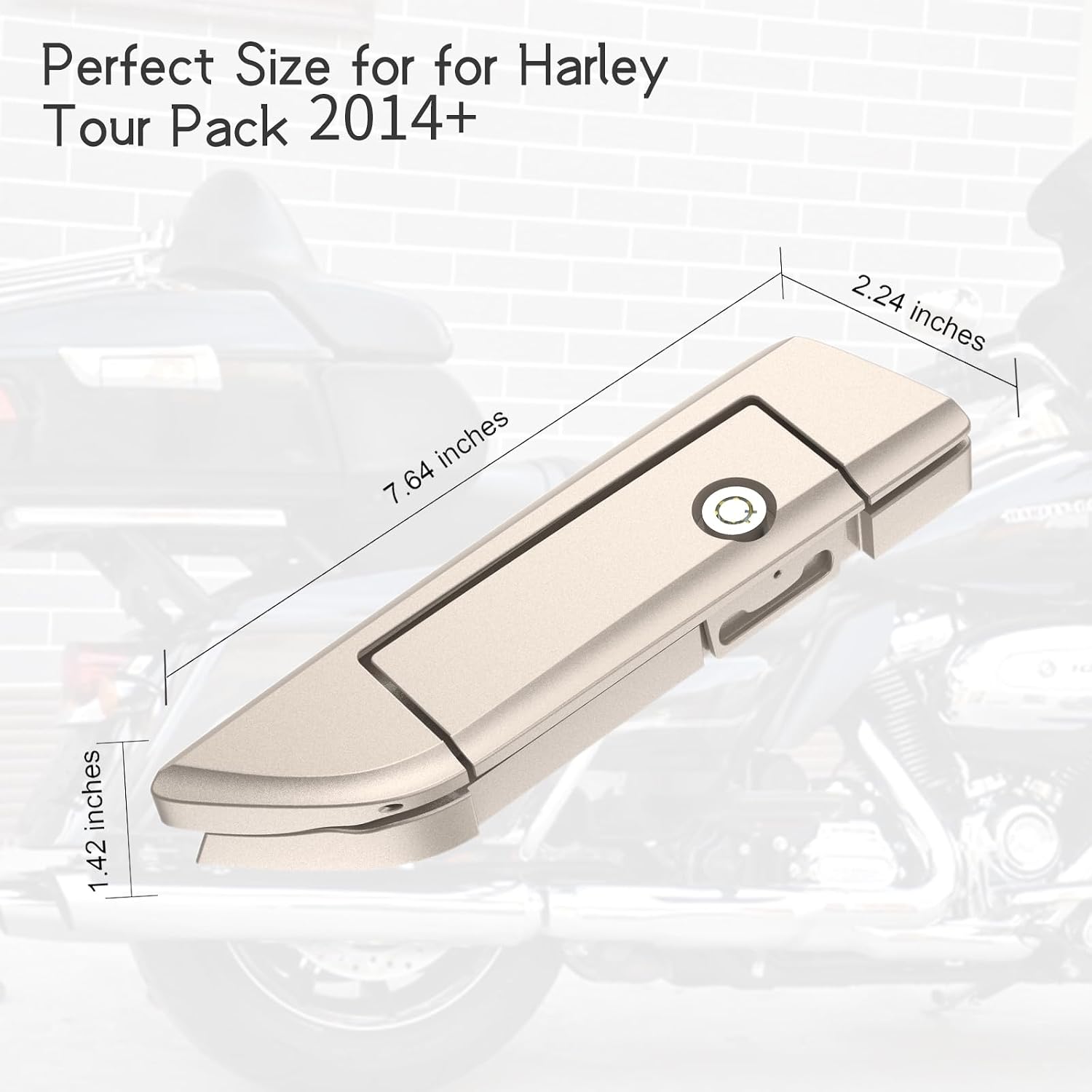 Tour Pack Latches Silver Fortune,Tour Pack Trunk Lid Latch with Keys Fit for Harley Touring/Road King/Road Glide/Street Glide/Electra Glide/Ultra-Classic 2014+