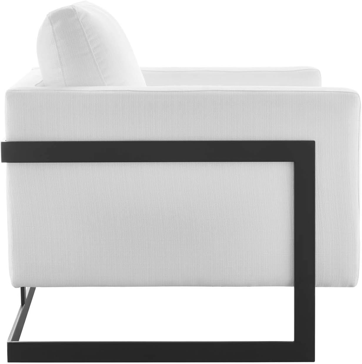 Posse Upholstered Fabric Accent Chair in Black White