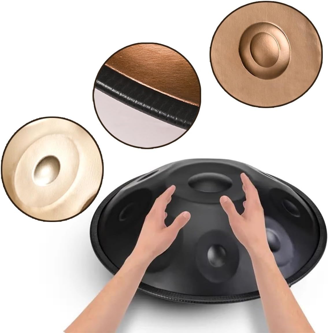 432Hz/440hz Handpan Drum for Adults Steel Hand Pan Drum 9/10/12 Notes Handpan Instrument in D Minor with Hand Drum Stand Soft Hand Pan Bag Mallets 22 Inches(Deep purple,440HZ/12Note)
