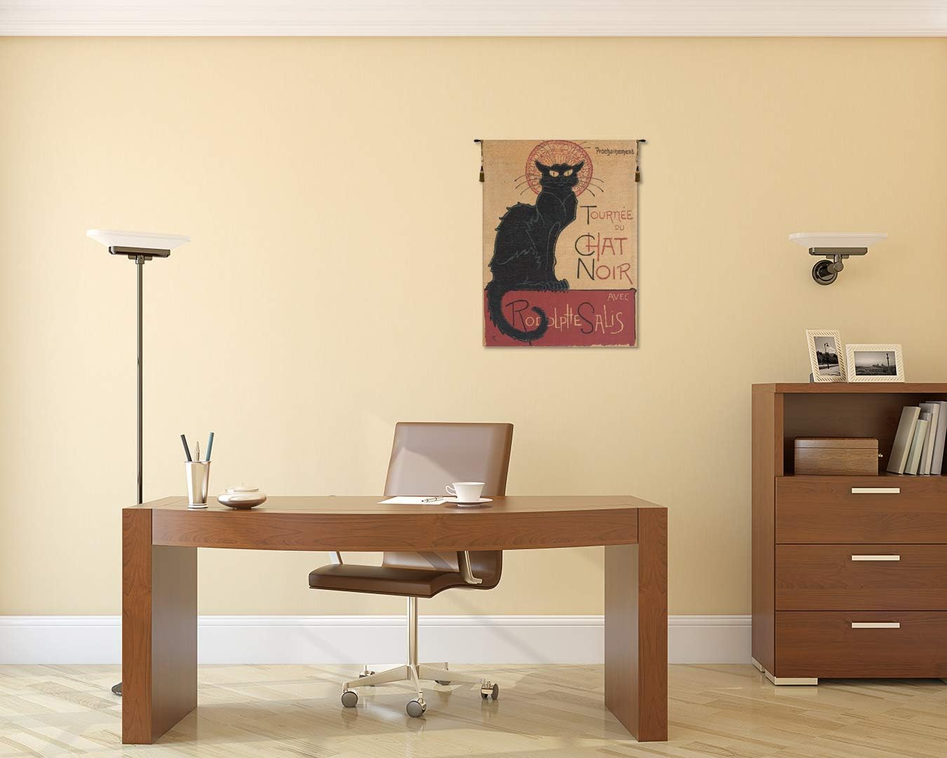 C Charlotte Home Furnishings Inc Tournee du Chat Noir I European Tapestry Wall Hanging | Viscose Cotton and Polyester Blend Wall Art | 23 in. x 18 in | Home Decor Accents | Inspired by Famous