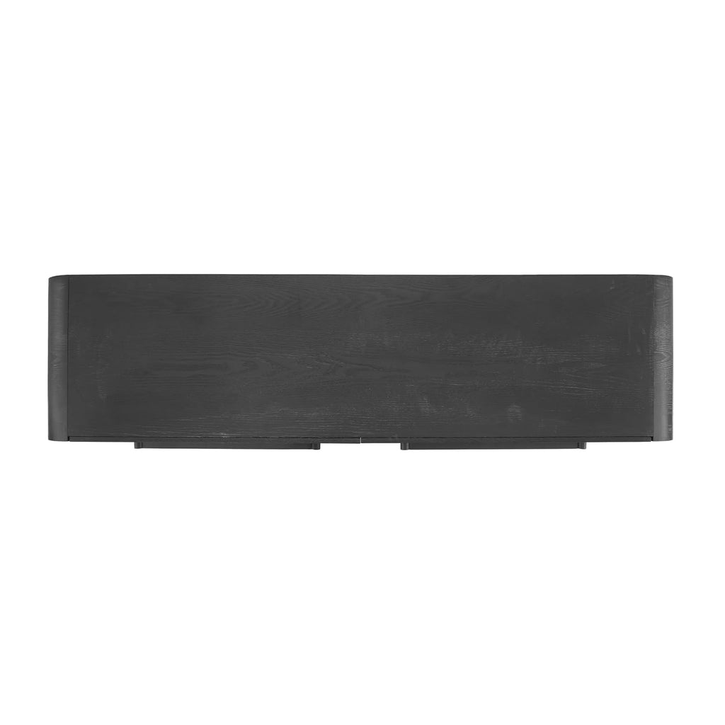 Christopher Knight Home Rulor Modern Sideboard Buffet Cabinet, Wooden Storage Cabinet Organizer, Living Room TV Stand Entertainment Center, Narrow Console Table, Black
