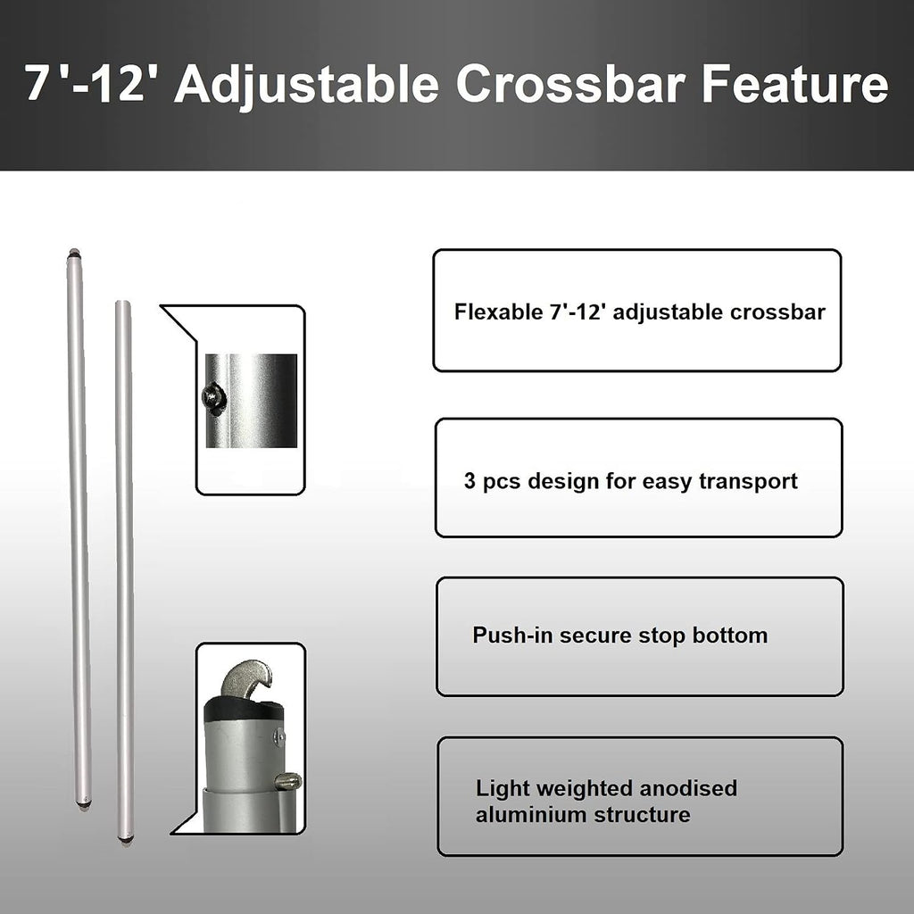 Pipe and Drape Backdrop Photobooth Wedding Party Convention Tradeshow Kit Framework ONLY (Cross Bar 7'-12')
