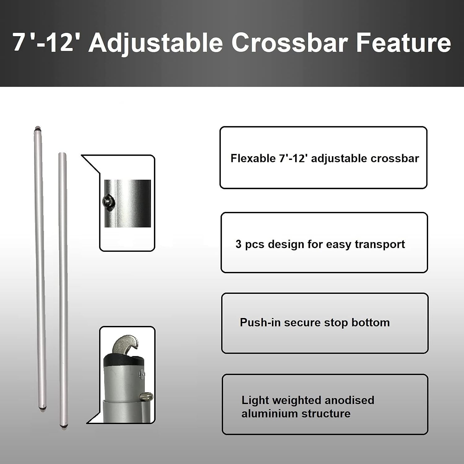 Pipe and Drape Backdrop Photobooth Wedding Party Convention Tradeshow Kit Framework ONLY (Cross Bar 7'-12')