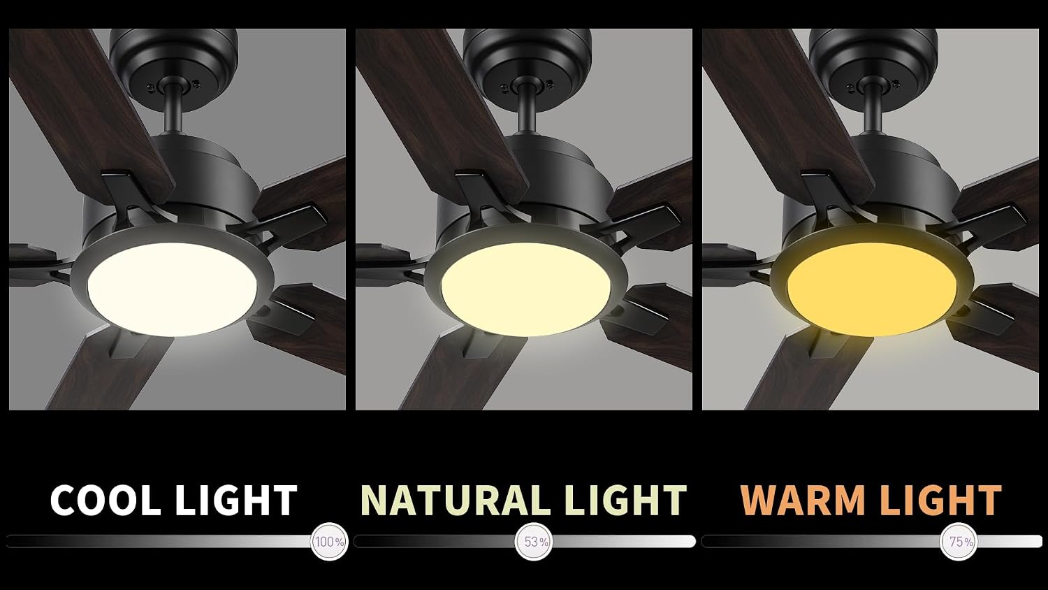 Carro 56' Smart Low Profile Ceiling Fan With Lights, 10 Speeds Silent DC Motor, Farmhouse Ceiling Fan Compatible with Alexa, Siri, Google & Smart App, Indoor & Outdoor, Dark Walnut