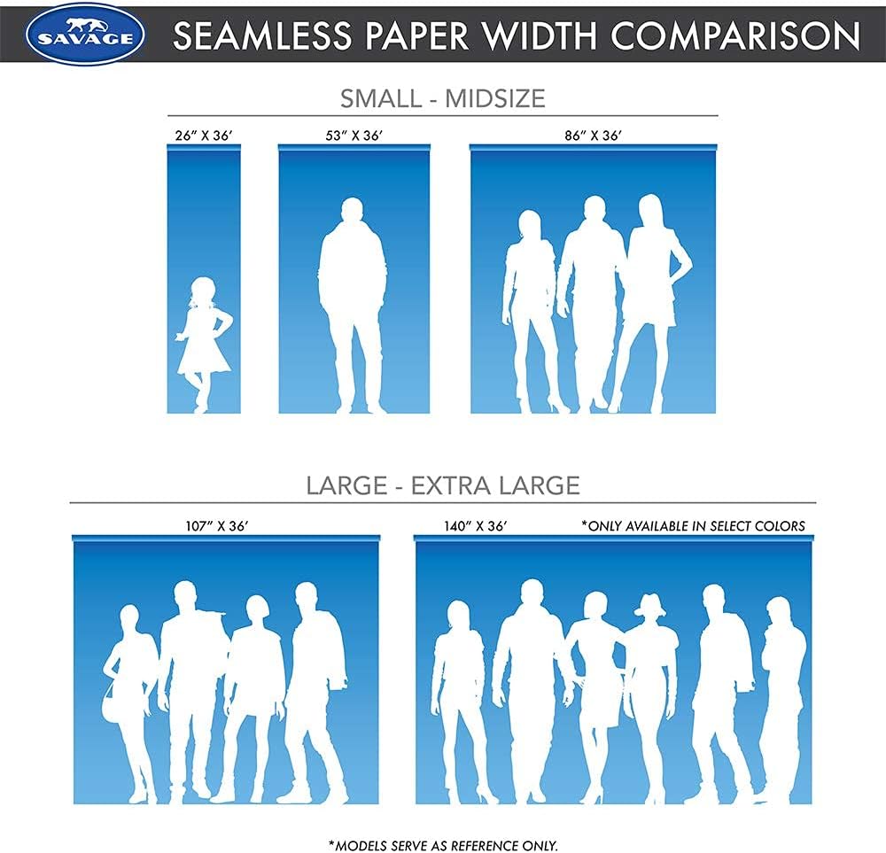 Savage Seamless Paper Photography Backdrop - Color #66 Pure White, Size 107 Inches Wide x 36 Feet Long, Backdrop for YouTube Videos, Streaming, Interviews and Portraits - Made in USA