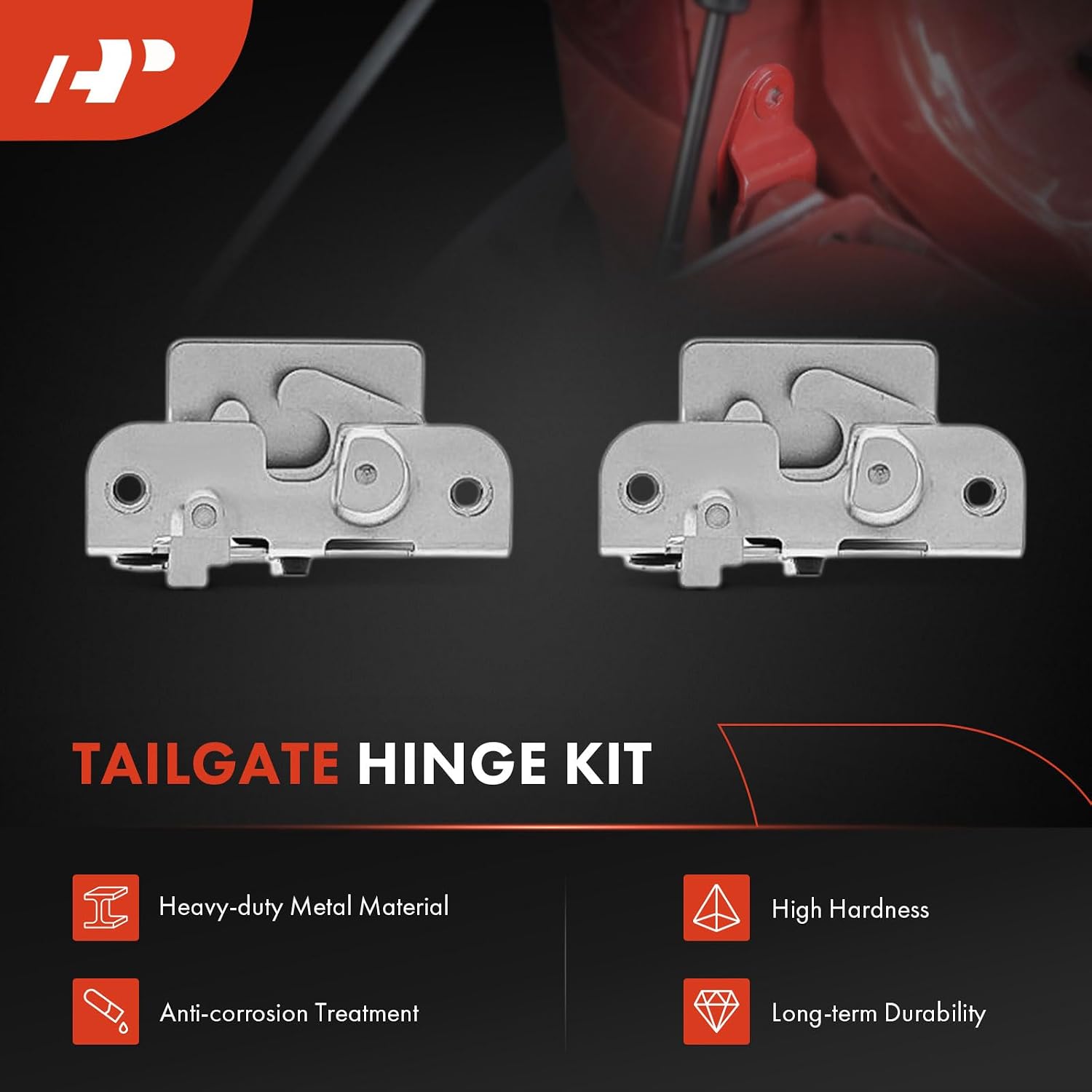 A-Premium Tailgate Rebuild Kit Compatible with Ford F-150 1997-2003, F-250 Super duty F-350 Super duty 1999-2007, Rear Tailgate Parts Metal Handle Bezel Latch Rod Cable Hinge Bolts (Pack of 34)