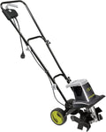 Sun Joe Electric Garden Tiller and Cultivator with 3 Position Height Adjustment Maximum 12-inch Cultivating Width and 8 Amp Motor, TJ602E