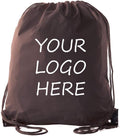 Mato & Hash Custom Bags With Your Logo | 100PK Promotional Drawstring Backpack - 100PK Brown CE2500