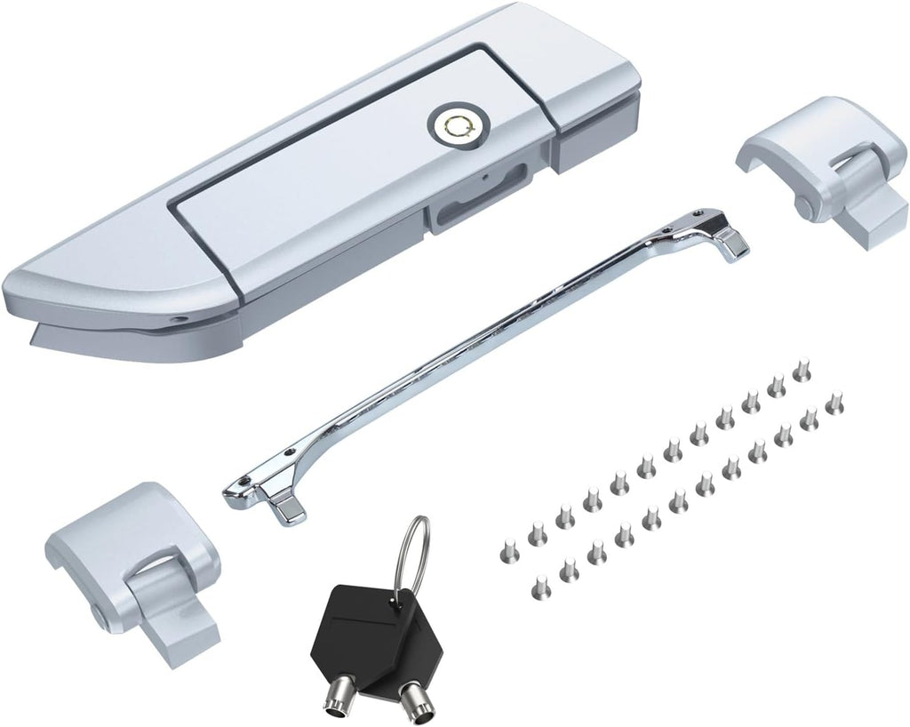 Tour Pack Latches for Harley,Tour Pack Trunk Lid Latch with Keys Fit for Harley Touring/Road King/Road Glide/Street Glide/Electra Glide/Ultra-Classic 2014+ Brilliant Silver