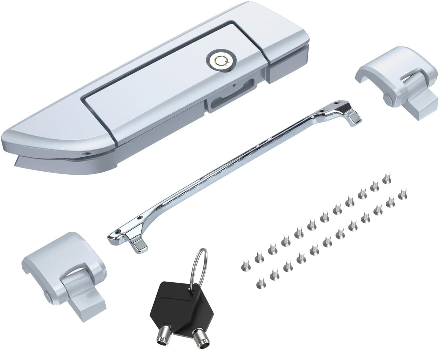 Tour Pack Latches for Harley,Tour Pack Trunk Lid Latch with Keys Fit for Harley Touring/Road King/Road Glide/Street Glide/Electra Glide/Ultra-Classic 2014+ Brilliant Silver