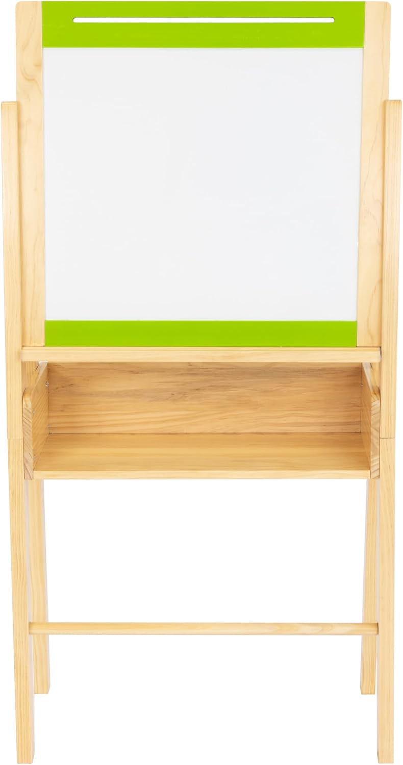 Humble Crew Kids Art Easel with Storage, Double-Sided Easel Set with Chalkboard & Whiteboard, 12-Bin Organizer & Art Supplies, All-in-One Kids Artwork Station for Playroom