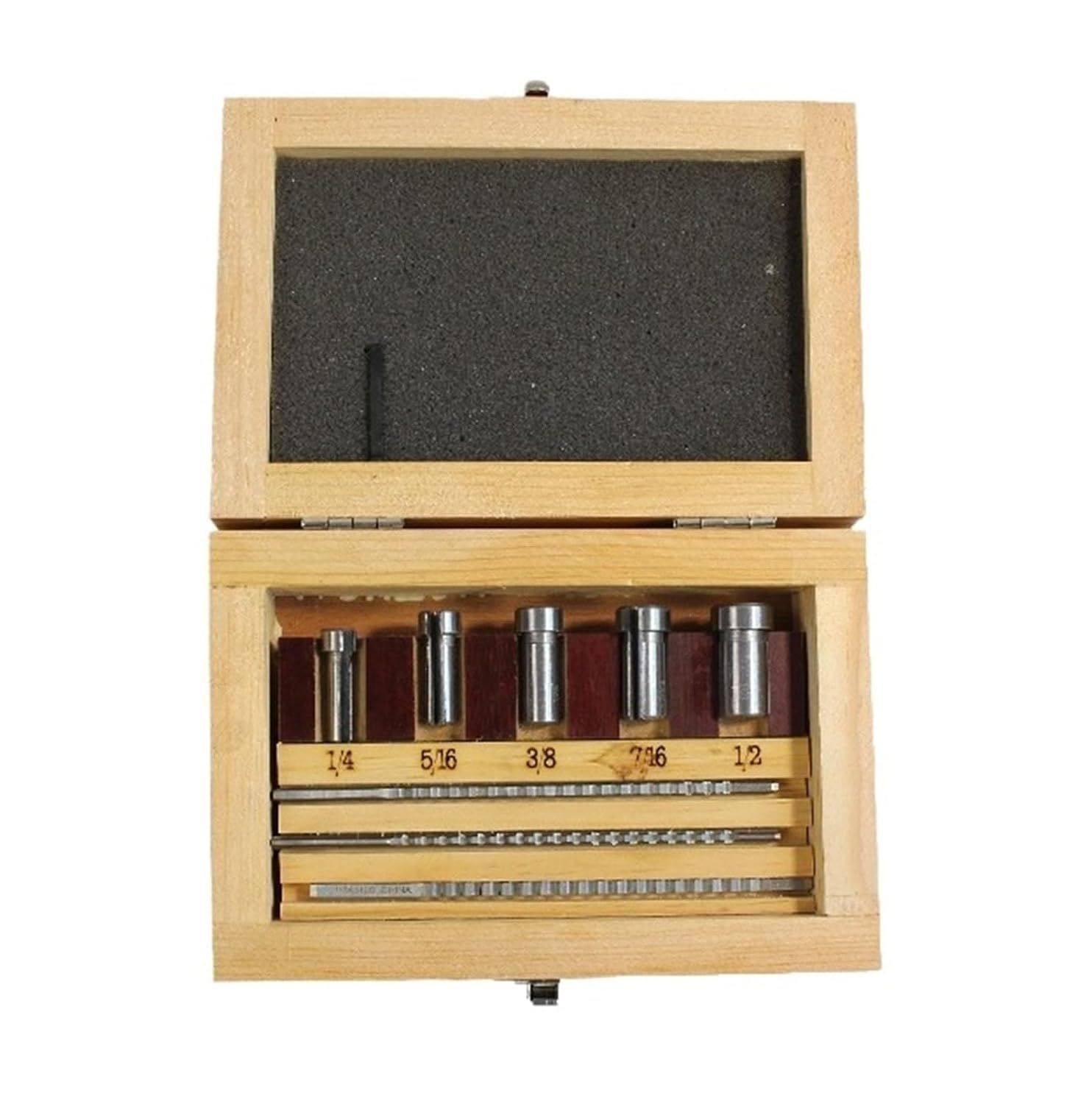 9PCS Push-Type Keyway Broach Set, Inch Sized High Speed Steel Broaches Teeth Cutting Tools for CNC Machine Heat Resistance