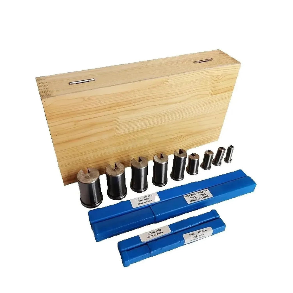Keyway Broach Kit 18pcs CNC Keyway Broaches Set Bushing Shim Set 1/2-1-1/2 Broaching Tool Inch Sized High Speed Steel Cutting Tool