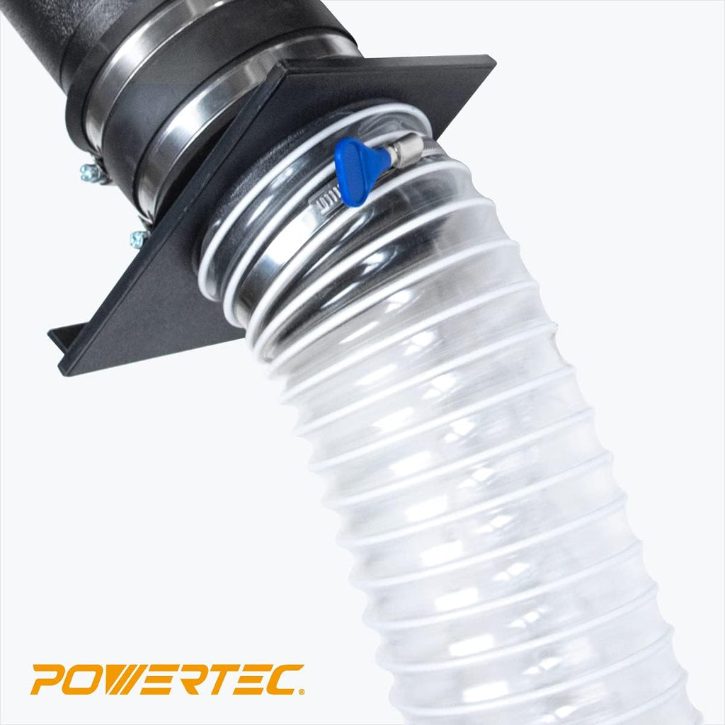POWERTEC 70267V 6 Inch x 20 ft. PVC Dust Collection Hose for Dust Collector for Woodworking and Shop Vacuum, 6' Dust Collector Hose for Dust Collection Fittings