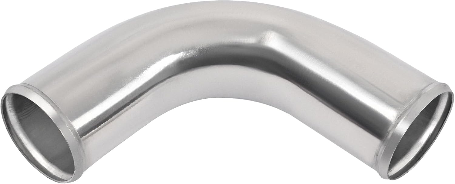 KUAFU 12 Pcs Universal 3' Aluminium Turbo Intercooler Piping & Silicone Coupler & Stainless Steel Clamp Kit Polished