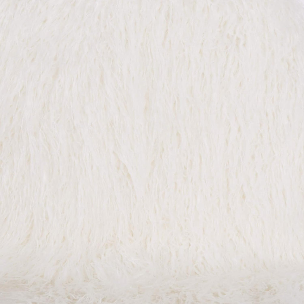 OSP Home Furnishings Julia Chic Accent Chair, White Faux Fur and Gold Legs