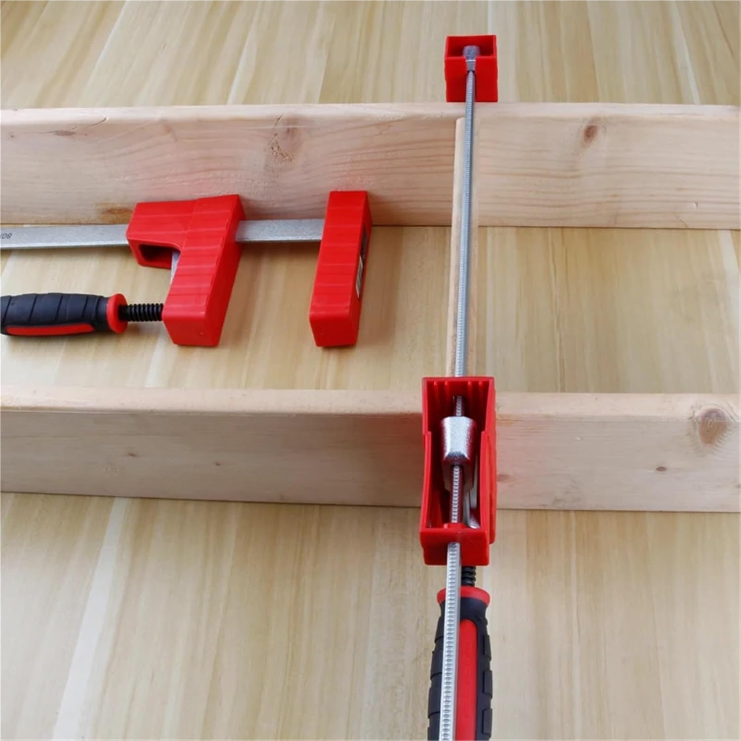 1pcs 8-24 inch 1500N Heavy Duty F Parallel Clamp Large Fiture Clamp 80mm Depth Adjustable Clamps for Woodworking(4pcs 16 inch)