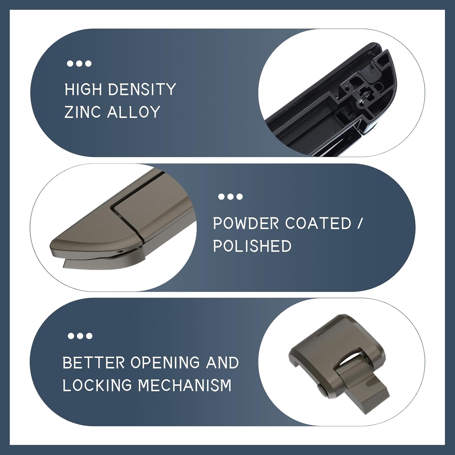 Tour Pack Latches River Rock Gray,Tour Pack Trunk Lid Latch with Keys Fit for Harley Touring/Road King/Road Glide/Street Glide/Electra Glide/Ultra-Classic 2014+