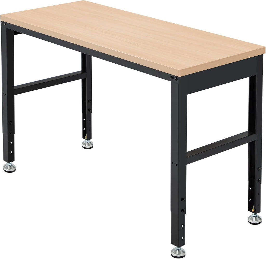 Antifir 48' Adjustable Workbench，Heavy Duty Wood Work Bench 2000 Lbs Load Capacity,Work Table for Garage, Workshop, Office, Home