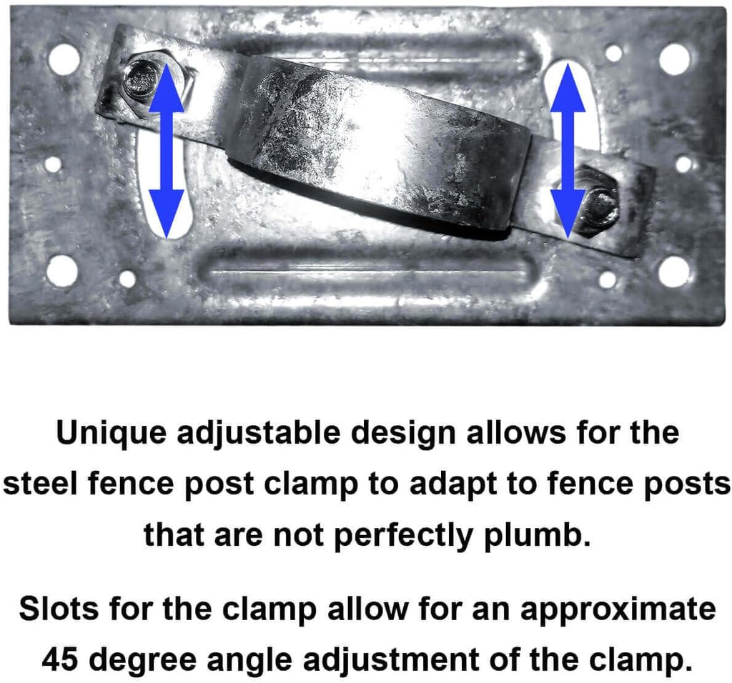 1-7/8' Wood Fence to Round Steel Post Panel Attachment Adapter Bracket: Adjustable clamp. Made of Galvanized Steel to Prevent Rusting. CASE Qty 25