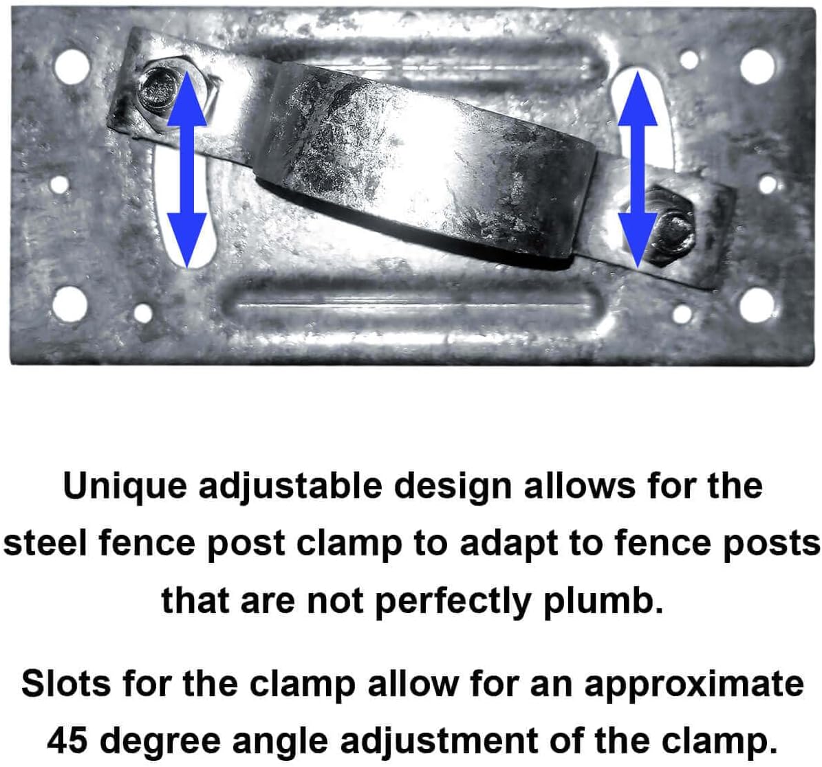 1-7/8' Wood Fence to Round Steel Post Panel Attachment Adapter Bracket: Adjustable clamp. Made of Galvanized Steel to Prevent Rusting. CASE Qty 25
