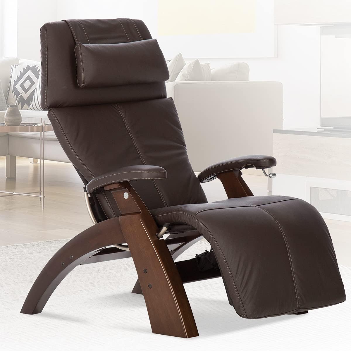 Human Touch Perfect Chair PC-350 Power Recliner – Zero Gravity Electric Chair for Adults, Breathable Top Grain Leather, Lumbar Support, Living Room & Home Office, Dark Walnut Espresso, 3-Year Warranty