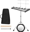 MEDIMALL 32 Notes Glockenspiel Kits, Percussion Xylophone with Adjustable Stand, Music Stand, 8' Practice Pad, Bell Mallets, Wood Drumsticks & Carrying Bag, Glockenspiel for Beginners & Professionals