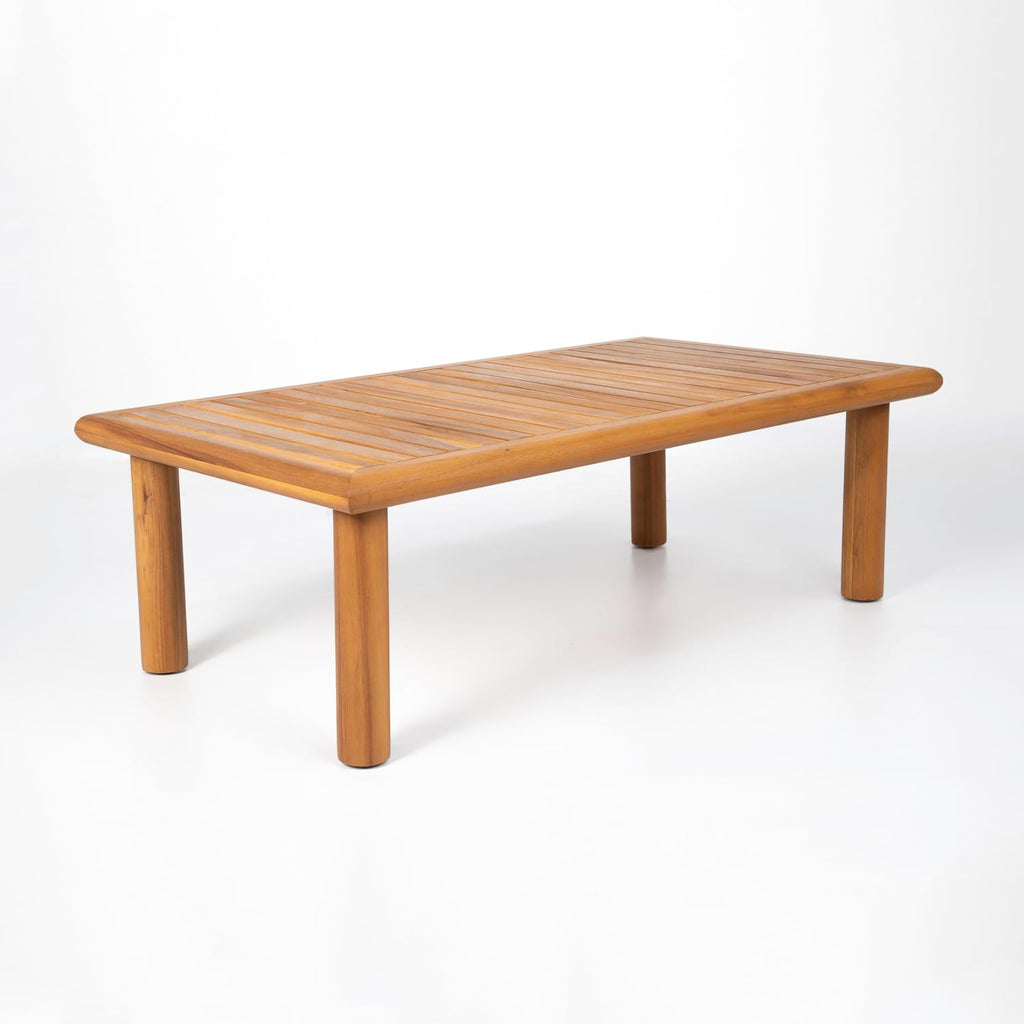 Christopher Knight Home Harra Outdoor Coffee Table for Patio Furniture Set, Weather Resistant Acacia Wood Accent Table, Rectangular End Table, Slat Panel Side Table for Yard Garden Porch, Teak